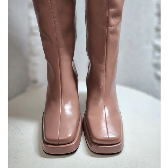 Free People Jeffrey Campbell Taysha Tall Boots Maximal Knee High Square Toe Pink - Picture 8 of 16